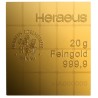 Heraeus combibar 20 x 1 gramme en or