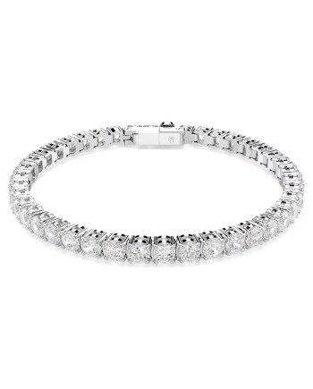 Bracelet Swarovski Matrix Tennis 5724480 coupe ronde, blanc, rhodié, taille M