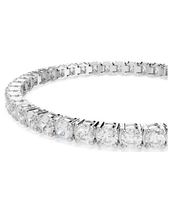 Bracelet Swarovski Matrix Tennis 5724480 coupe ronde, blanc, rhodié, taille M