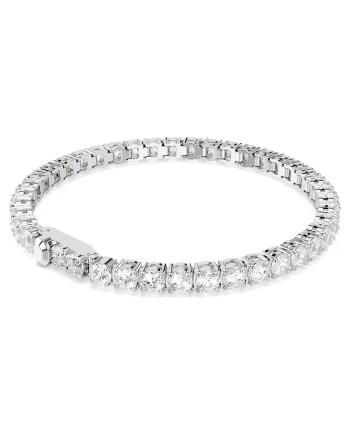 Bracelet Swarovski Matrix Tennis 5724480 coupe ronde, blanc, rhodié, taille M
