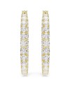 Boucles d'oreilles créoles Swarovski Matrix 5750620 coupe ronde, blanc, plaqué or 18 carats