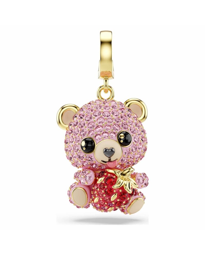 Swarovski Idyllia Charm plaqué or 5738357 Rose Teddy Fraise