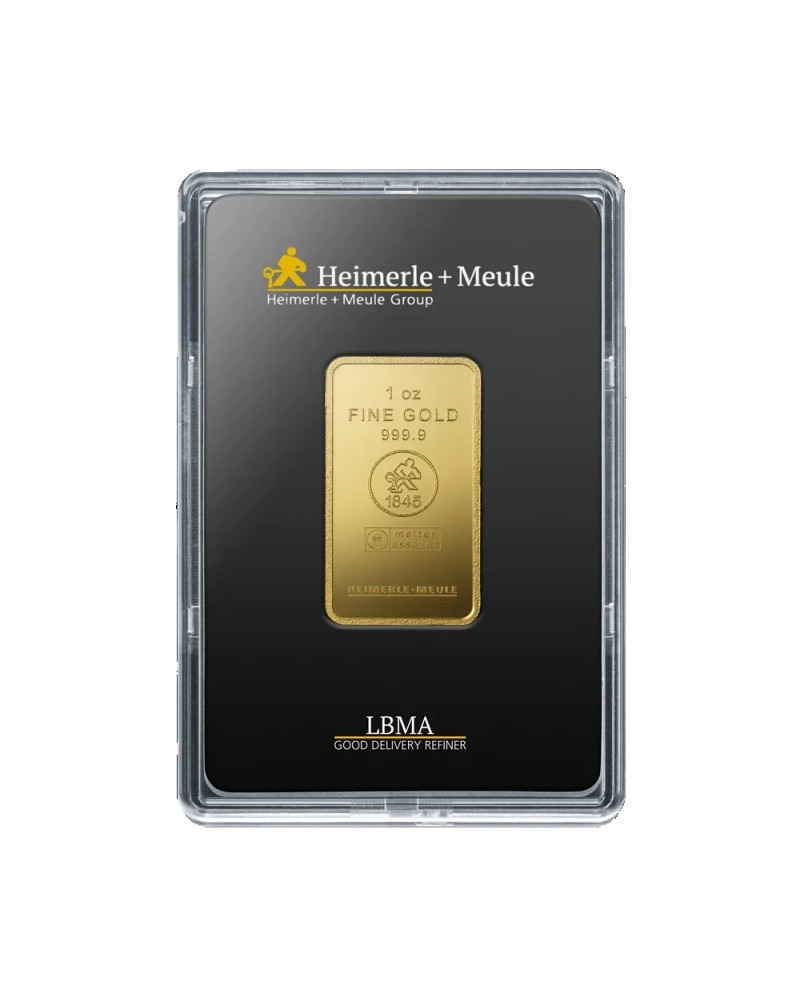 Lingot d'or Heimerle + Meule 1 once d'or fin 999,9 GB-2026-29-1oz