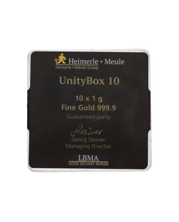 Lingots d'or 10 x 1 gramme UnityBox Heimerle+Meule Feingold 999.9 certifié GB-2