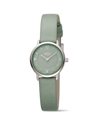 Montre femme Boccia Trend 3371-01 titane, bracelet cuir, vert