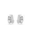 Boucles d'oreilles créoles Swarovski Dextera 5738197 taille ronde, mini, blanc, plaqué rhodium