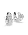 Boucles d'oreilles créoles Swarovski Dextera 5738197 taille ronde, mini, blanc, plaqué rhodium