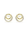 Clous d'oreilles Swarovski Hyperbola 5740407, coupe ronde, blanc, plaqué or