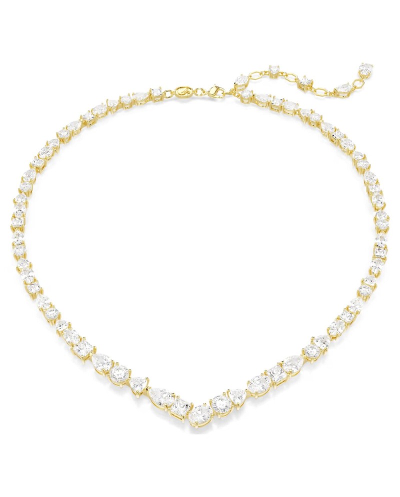 Collier Swarovski Mesmera 5743826 Différentes coupes, blanc, plaqué or