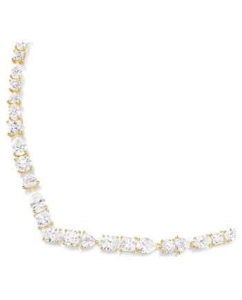 Collier Swarovski Mesmera 5743826 Différentes coupes, blanc, plaqué or