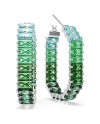Boucles d'oreilles Swarovski Matrix Hoop 5705787 taille baguette, forme octogonale, dégradé de couleurs, vert