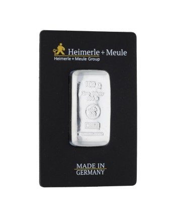 Heimerle + Meule Lingot d'argent moulé de 100 grammes SB-2025-01