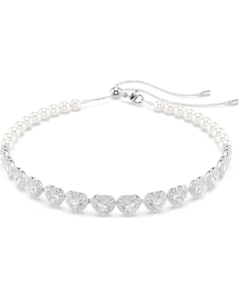 Swarovski Angelic Collier 5720861 Perle de Cristal, Blanc, Plaqué Rhodium