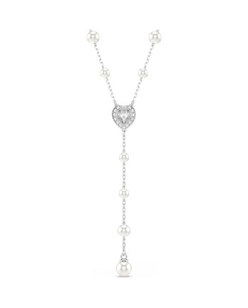 Collier Swarovski Y 5720855 perle de cristal, blanc, plaqué rhodium