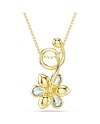 Pendentif Swarovski Idyllia 5709029 différentes tailles, fleur, bleu, plaqué or