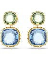 Boucles d'oreilles Swarovski Chroma Drop 5692492 taille coussin, plaqué or