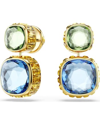 Boucles d'oreilles Swarovski Chroma Drop 5692492 taille coussin, plaqué or