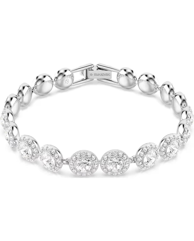 Swarovski 5682279 bracelet Una, coupe ronde, blanc, plaqué rhodium