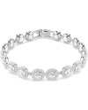 Swarovski 5682279 bracelet Una, coupe ronde, blanc, plaqué rhodium