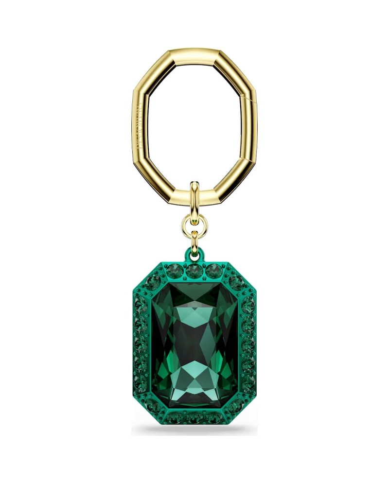 Porte-clés Swarovski 5666643 taille octogonale, vert, plaqué or, mélange de métaux