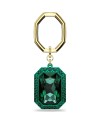 Porte-clés Swarovski 5666643 taille octogonale, vert, plaqué or, mélange de métaux