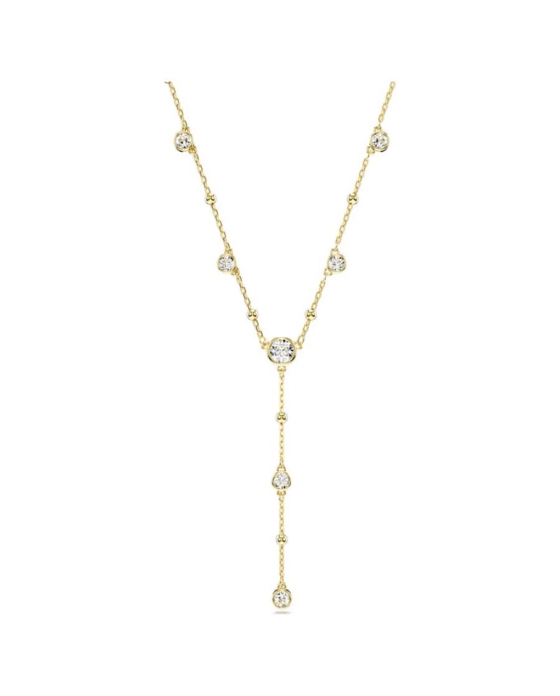 Collier Swarovski Y Imber 5684510 coupe ronde, motif dispersé, blanc, or