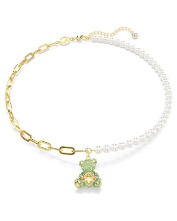Swarovski Collier Teddy 5669162 Ours, Vert, Multicolore, Couche en Alliage Doré