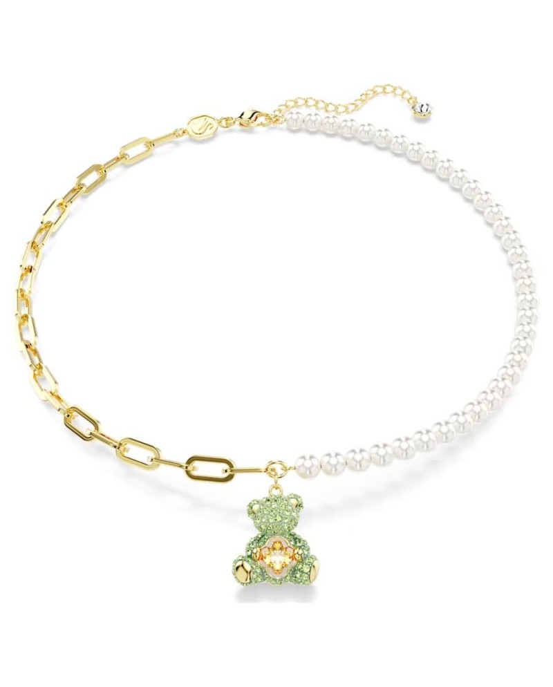 Swarovski Collier Teddy 5669162 Ours, Vert, Multicolore, Couche en Alliage Doré