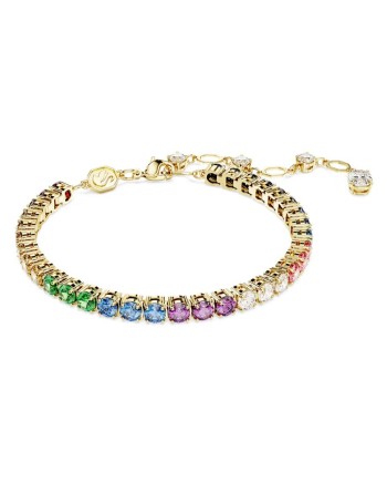 Swarovski 5685691 Bracelet Matrix Round Cut, multicolore, plaqué or