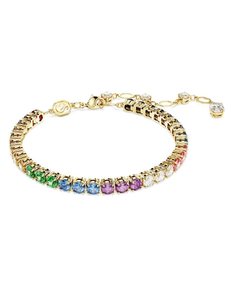Swarovski 5685691 Bracelet Matrix Round Cut, multicolore, plaqué or