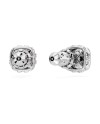 Boucles d'oreilles clous Swarovski Birthstone 5661957 taille coussin, avril, blanc, plaqué rhodium