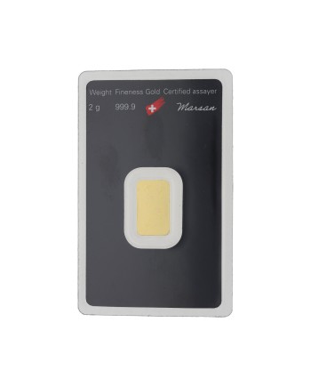 Lingot d'or Argor-Heraeus 2 grammes frappé or fin 999,9 2022-GB-15-2g