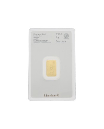 Lingot d'or Argor-Heraeus 2 grammes frappé or fin 999,9 2022-GB-15-2g