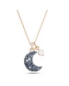 Swarovski Collier 5671585 Luna Pendentif Lune, Multicolore, Alliage Or Rose