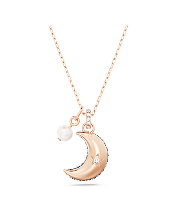 Swarovski Collier 5671585 Luna Pendentif Lune, Multicolore, Alliage Or Rose