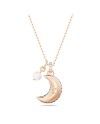 Swarovski Collier 5671585 Luna Pendentif Lune, Multicolore, Alliage Or Rose