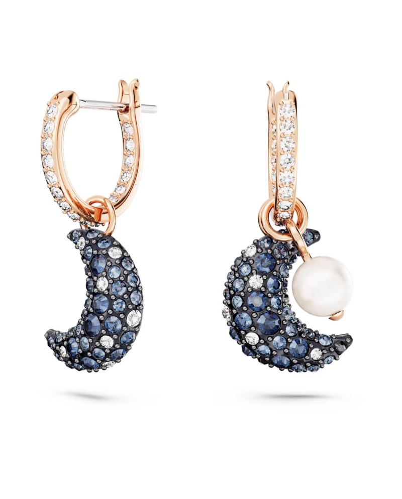 Boucles d'oreilles Swarovski 5671569 Luna Boucles d'oreilles pendantes design asymétrique, Lune, Meh