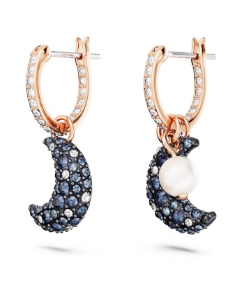 Boucles d'oreilles Swarovski 5671569 Luna Boucles d'oreilles pendantes design asymétrique, Lune, Meh