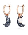 Boucles d'oreilles Swarovski 5671569 Luna Boucles d'oreilles pendantes design asymétrique, Lune, Meh