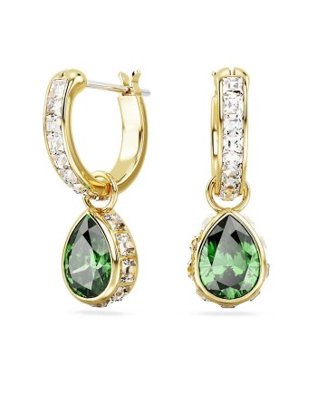 Boucles d'oreilles pendantes Swarovski Stilla 5662922 coupe tropicale, vert, alliage doré chic