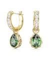 Boucles d'oreilles pendantes Swarovski Stilla 5662922 coupe tropicale, vert, alliage doré chic