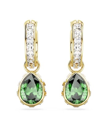 Boucles d'oreilles pendantes Swarovski Stilla 5662922 coupe tropicale, vert, alliage doré chic