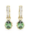 Boucles d'oreilles pendantes Swarovski Stilla 5662922 coupe tropicale, vert, alliage doré chic