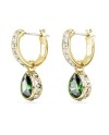 Boucles d'oreilles pendantes Swarovski Stilla 5662922 coupe tropicale, vert, alliage doré chic