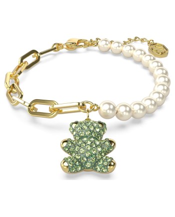 Bracelet Swarovski 5669167 Teddy, ours, vert, couche d'alliage doré