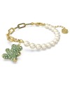 Bracelet Swarovski 5669167 Teddy, ours, vert, couche d'alliage doré