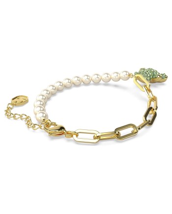 Bracelet Swarovski 5669167 Teddy, ours, vert, couche d'alliage doré
