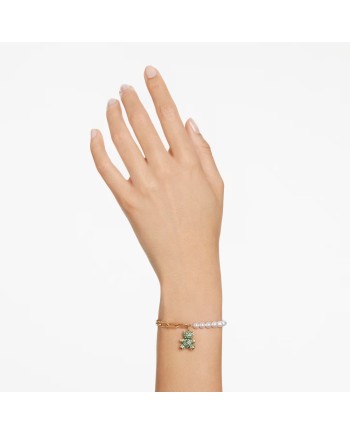 Bracelet Swarovski 5669167 Teddy, ours, vert, couche d'alliage doré