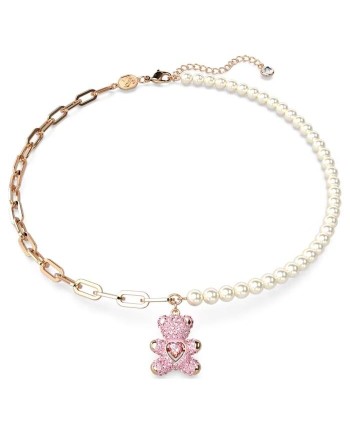 Collier Swarovski Teddy 5669166 ours, rose, couche en alliage or rose