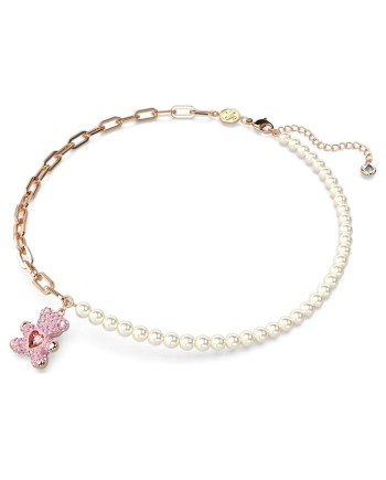 Collier Swarovski Teddy 5669166 ours, rose, couche en alliage or rose